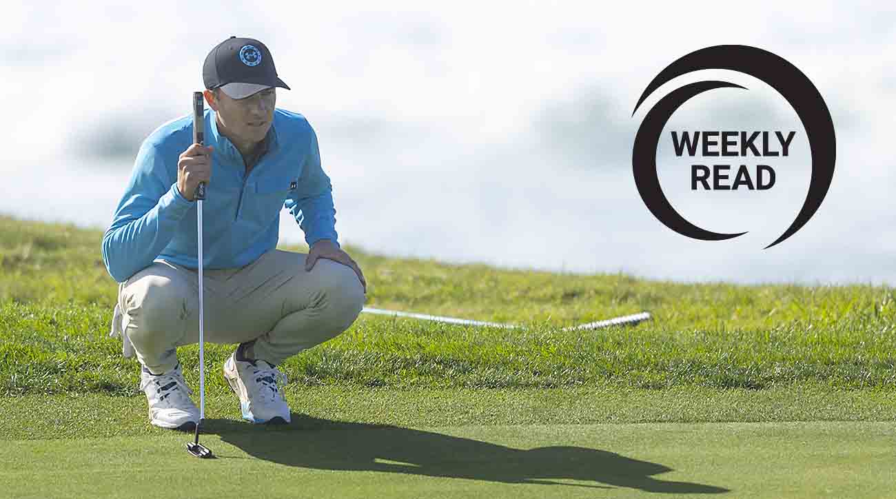 Jordan Spieth is pictured on the 10th hole during the 2024 AT&T Pebble Beach Pro-Am at Pebble Beach Golf Links in Pebble Beach, Calif.
